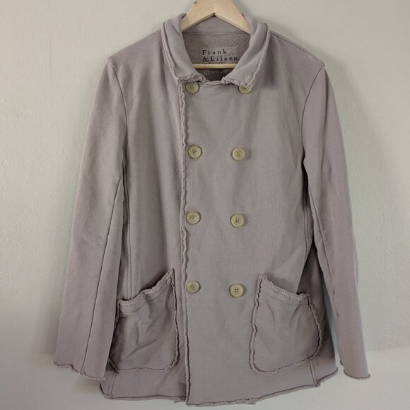 Frank & Eileen Belfast Sweatshirt Peacoat M Toasted 100% Cotton Jacket $348 - Picture 1 of 8